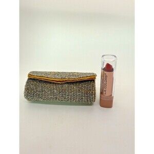 Vintage Beaded Lipstick Case Handmade Purse Holder, L.A. Colors Smitten Lipstick
